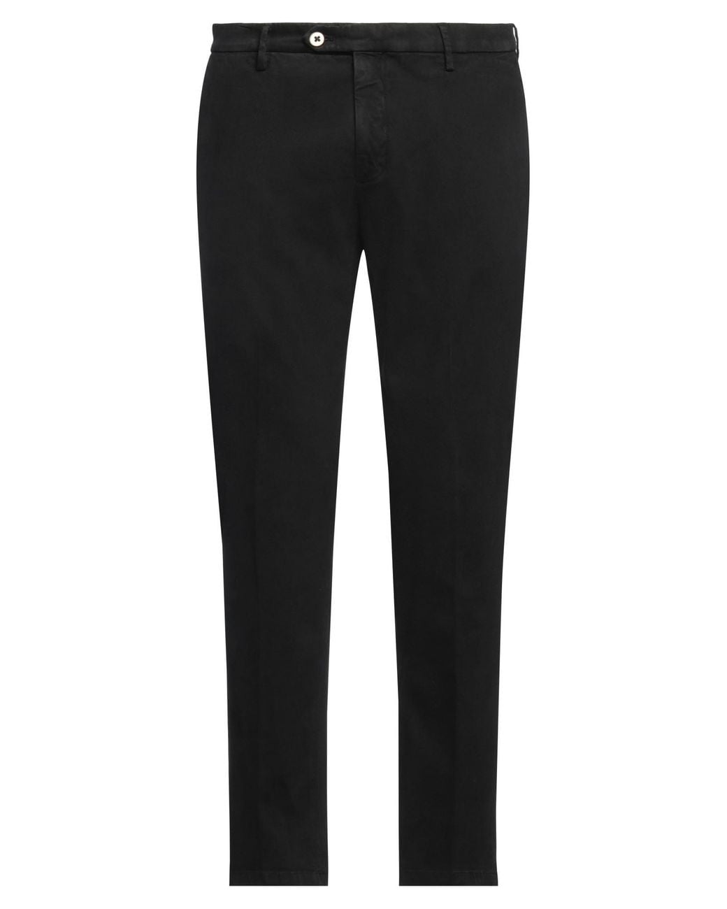 Michael Coal Black Pants Cotton, Elastane for men