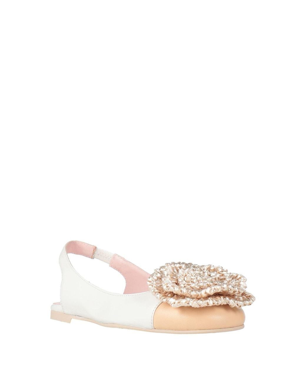 Ras Natural Ballet Flats Leather, Textile Fibers