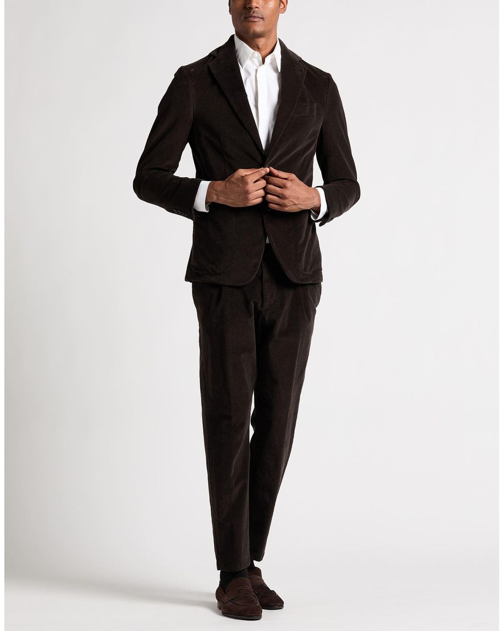 Caruso Black Suit Cotton, Elastane for men