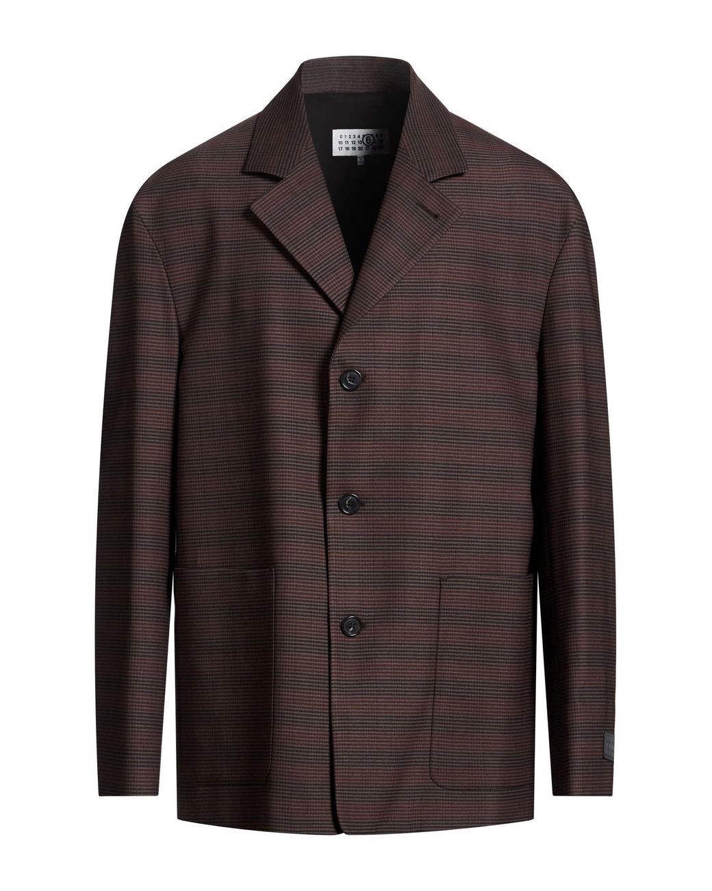 MM6 by Maison Margiela Brown Blazer Polyester, Virgin Wool, Elastane for men