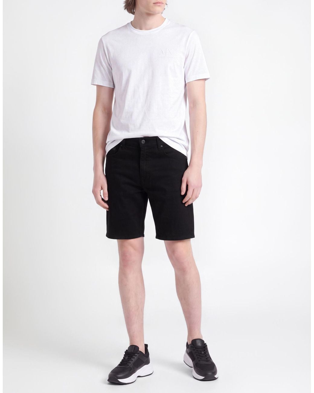 ARMANI EXCHANGE Black Denim Shorts Cotton, Polyester, Elastane for men