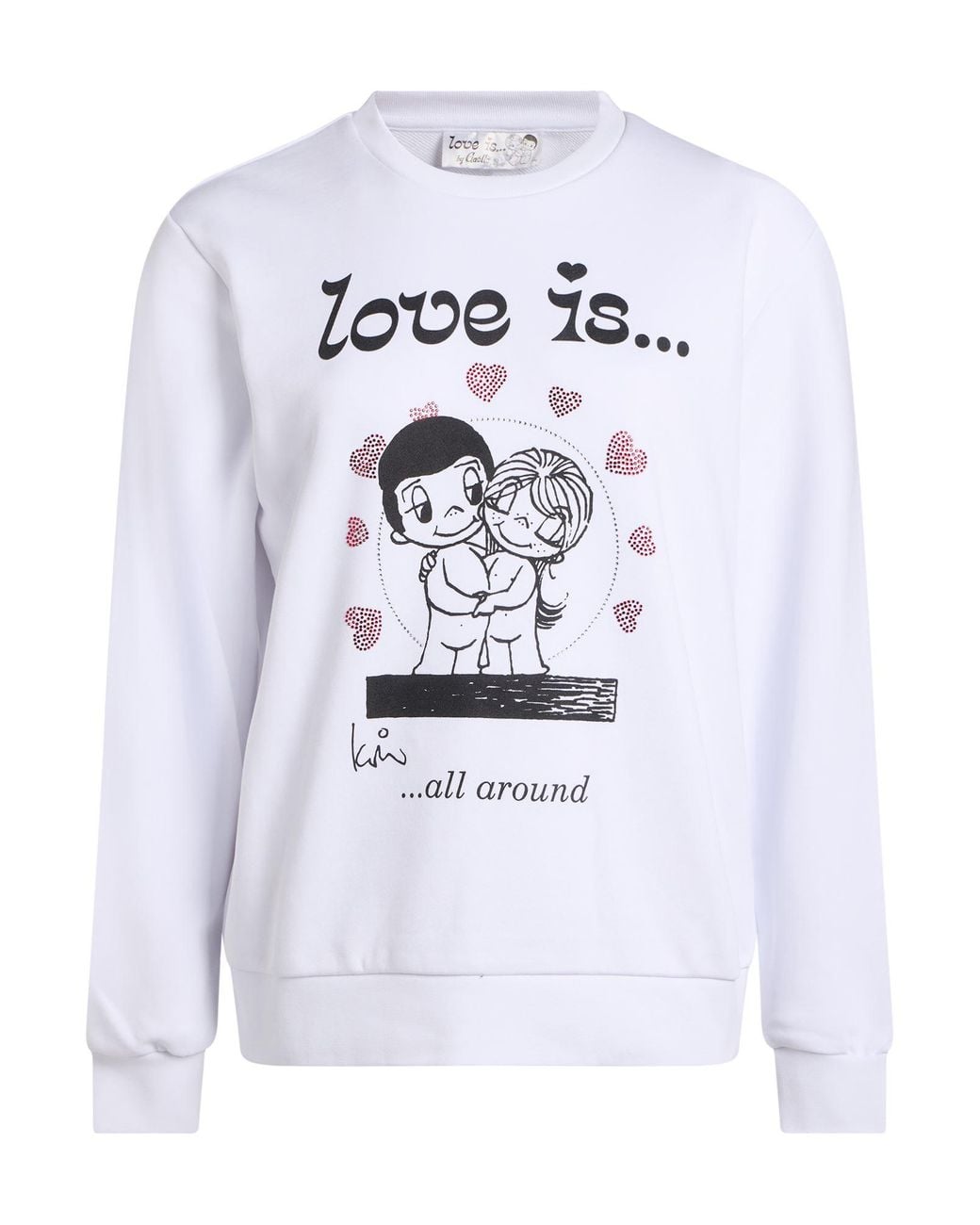 Gaelle Paris White Sweatshirt Cotton, Polyester