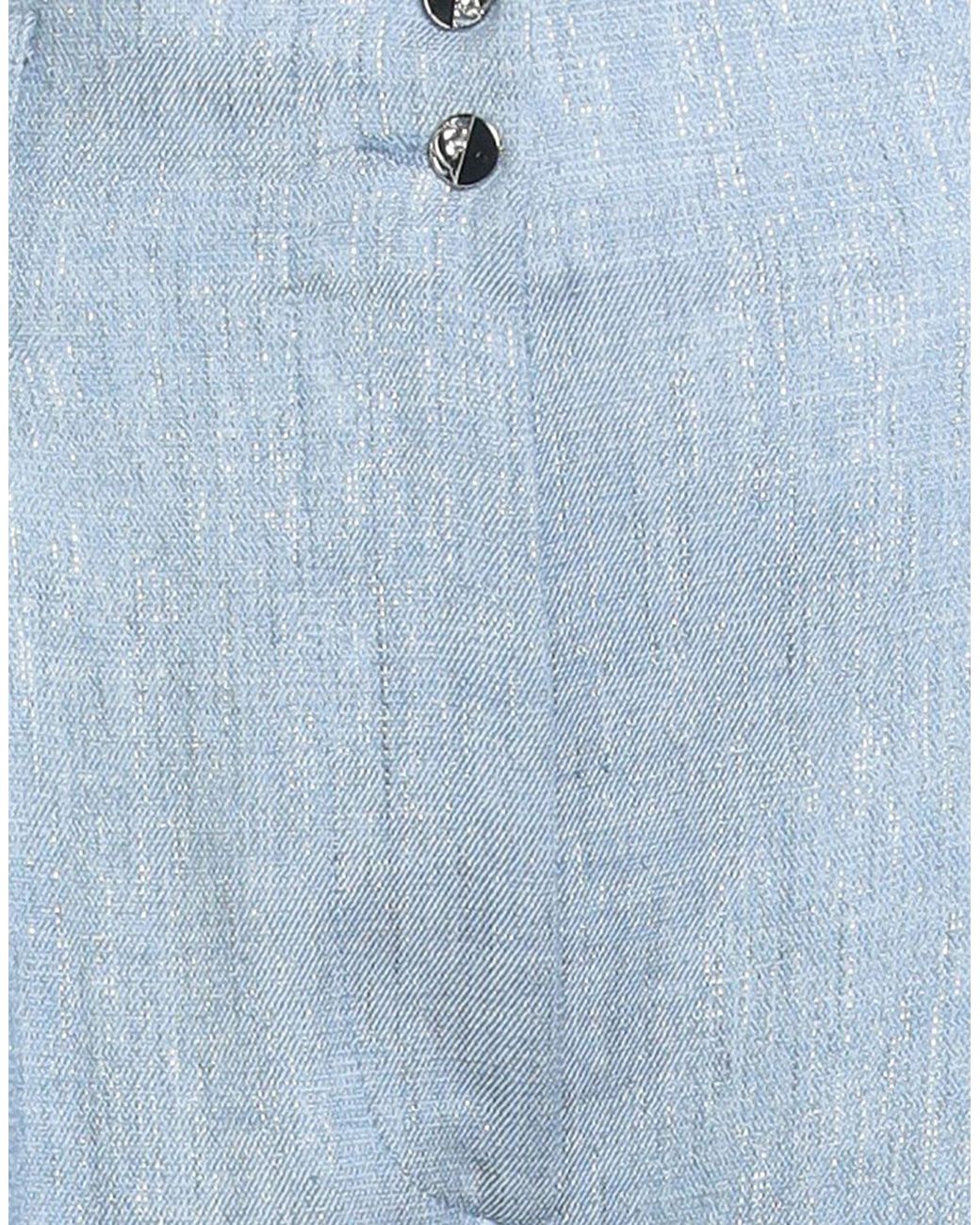 Genny Blue Light Pants Viscose, Linen, Elastane, Polyamide, Polyester