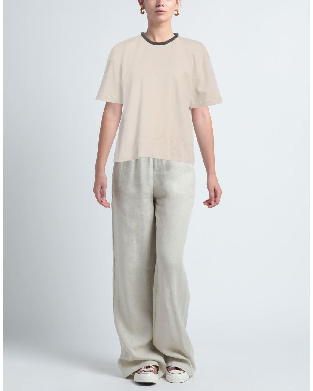 Brunello Cucinelli Natural Sweatshirt Cotton, Elastane, Brass