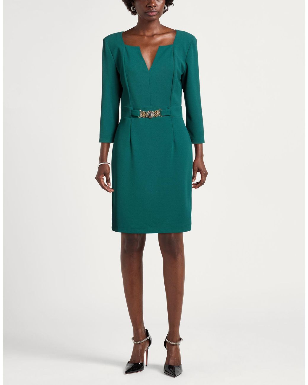 Rinascimento Green Mini Dress Polyester, Elastane