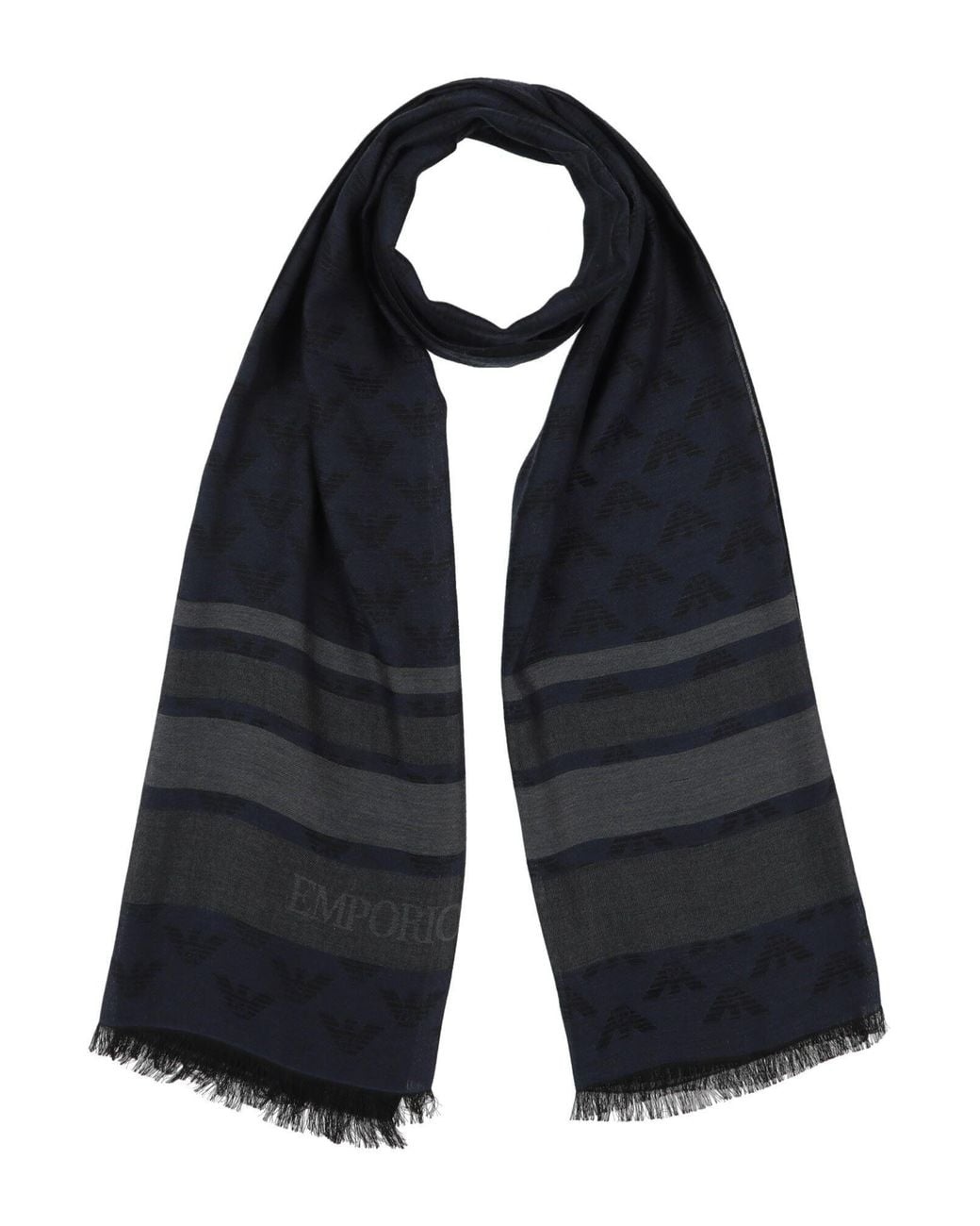 Emporio Armani Blue Scarf Modal, Polyester, Viscose for men