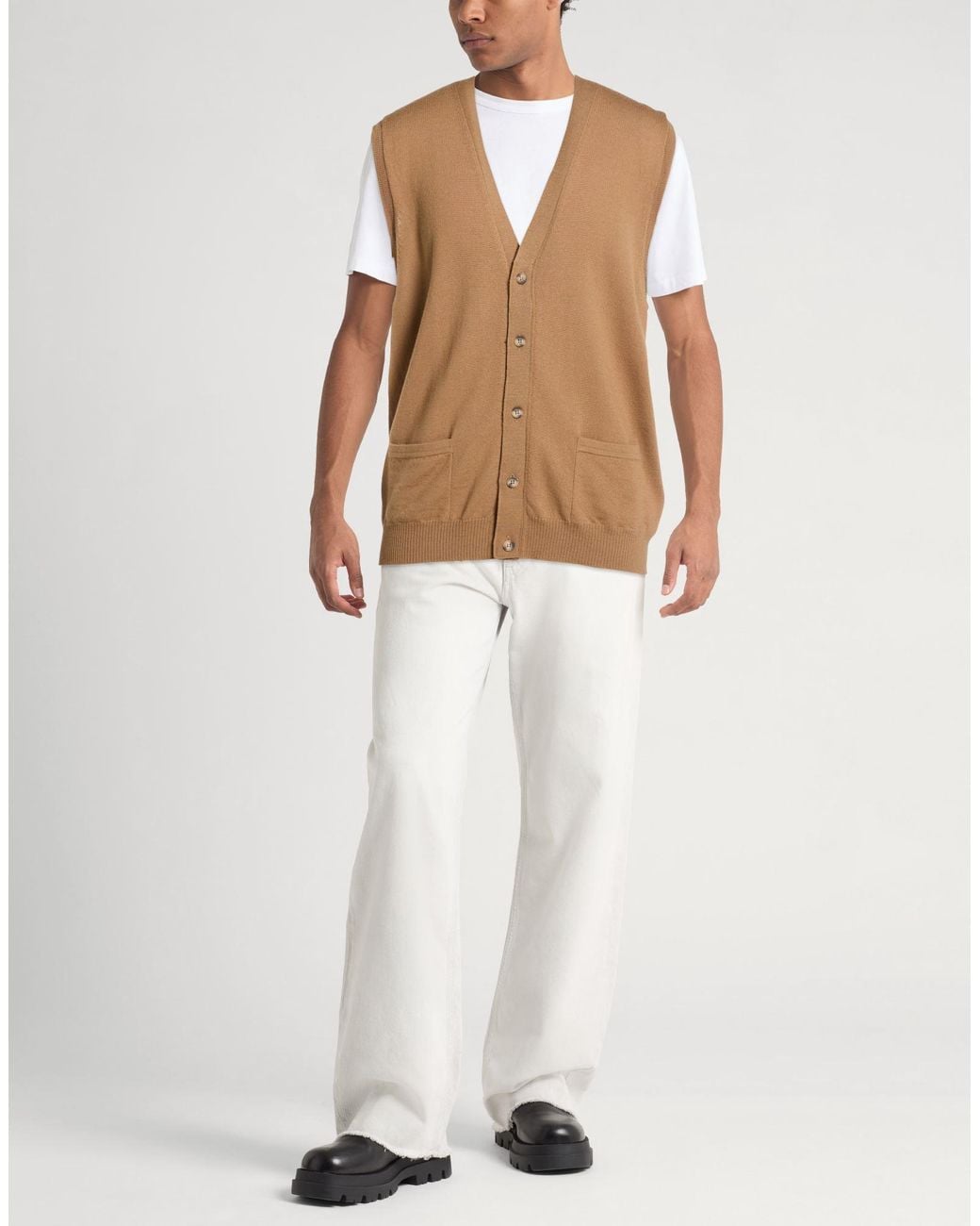 Alpha Studio Brown Cardigan Merino Wool for men
