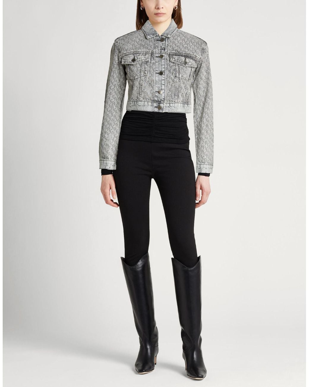 Emporio Armani Gray Denim Outerwear Cotton
