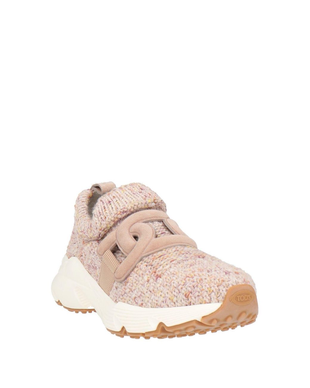 Tod's Pink Light Sneakers Textile Fibers, Leather