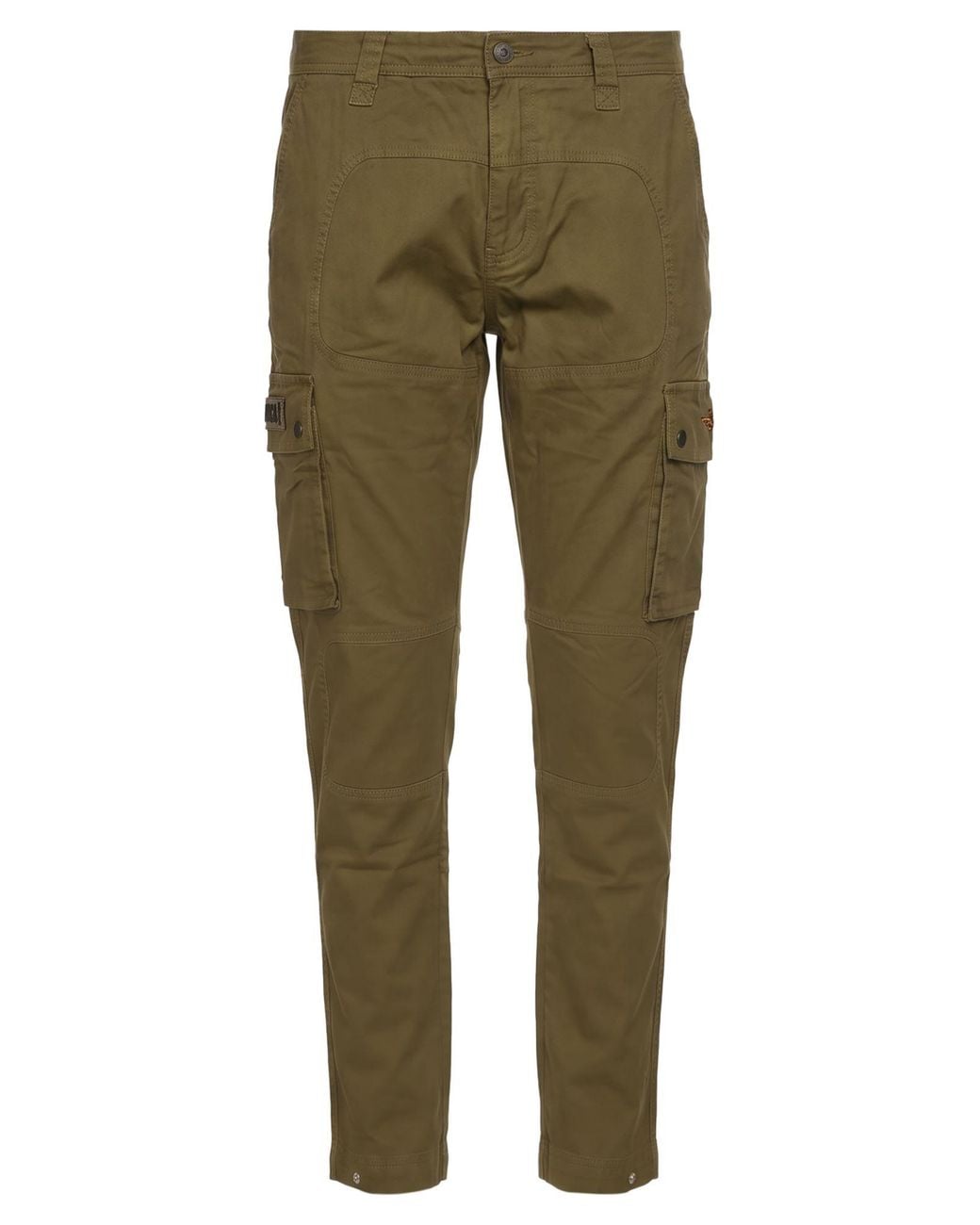 Aeronautica Militare Green Military Pants Cotton, Elastane for men
