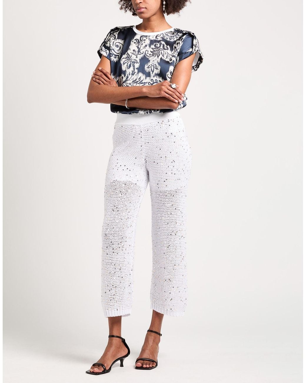 Peserico White Pants Cotton