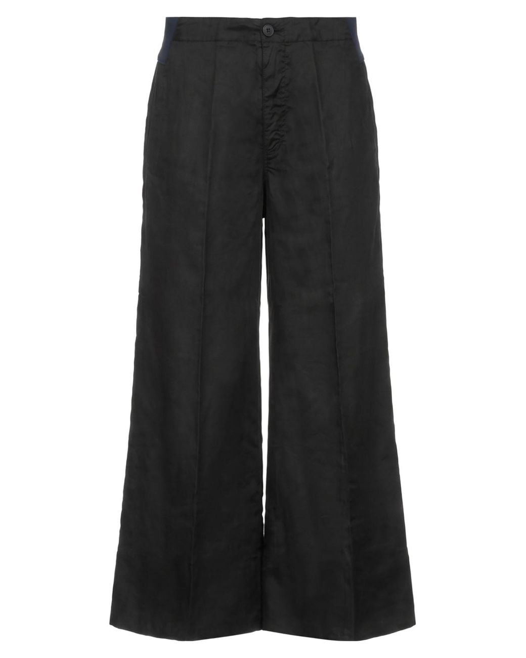 European Culture Black Pants Lyocell, Linen, Cotton