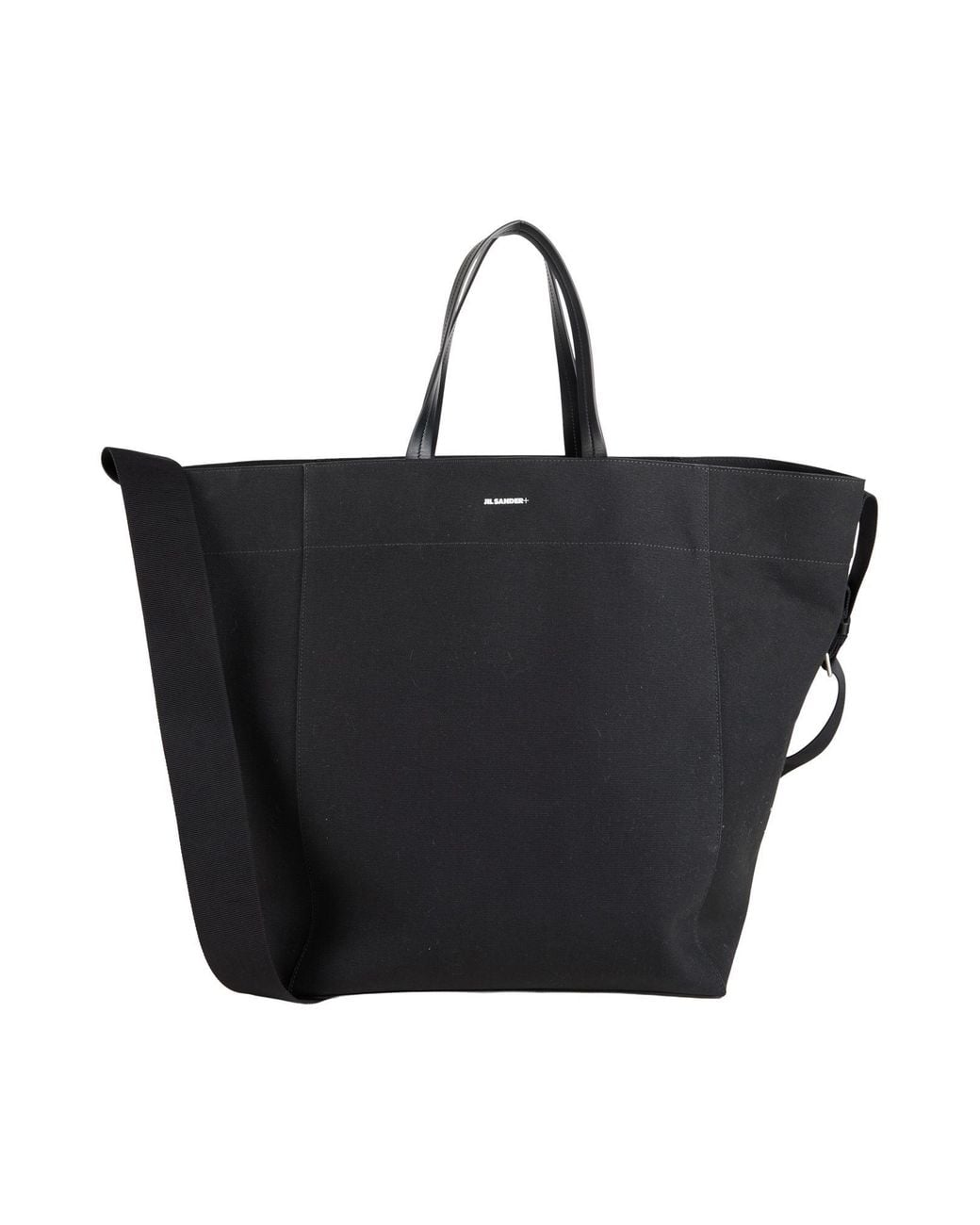 Jil Sander Black Cross-Body Bag Cotton, Cow Leather, Polyamide