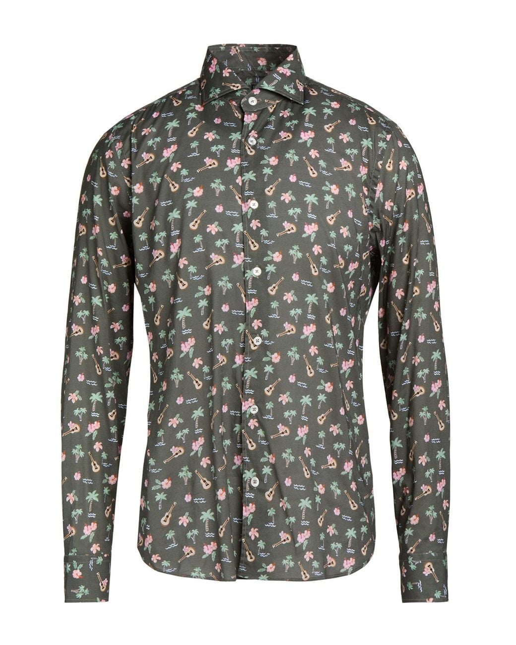 Fedeli Gray Shirt Cotton, Elastane for men