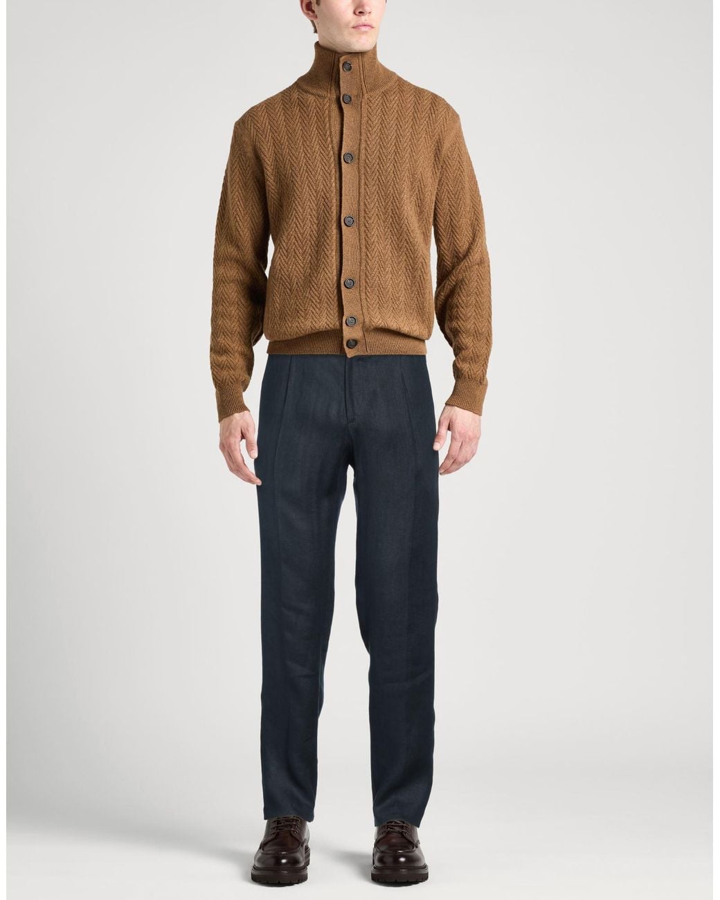 Kiton Blue Pants Linen for men
