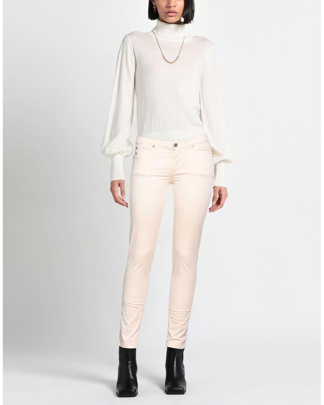 Rossopuro White Pants Cotton, Elastane