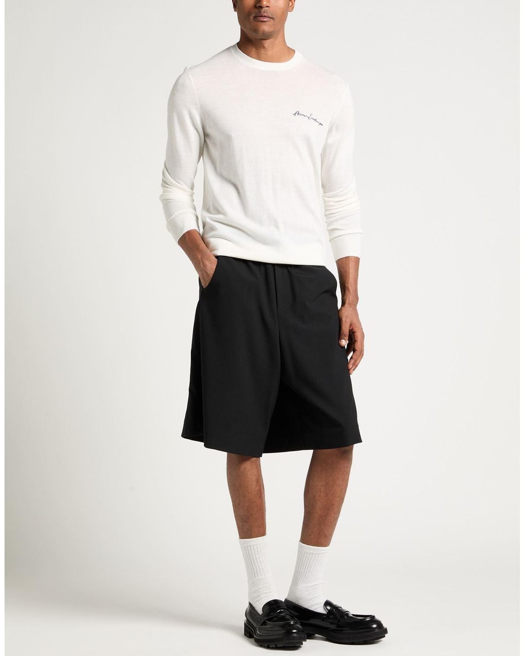 ARMANI EXCHANGE White Sweater Virgin Wool, Acrylic for men
