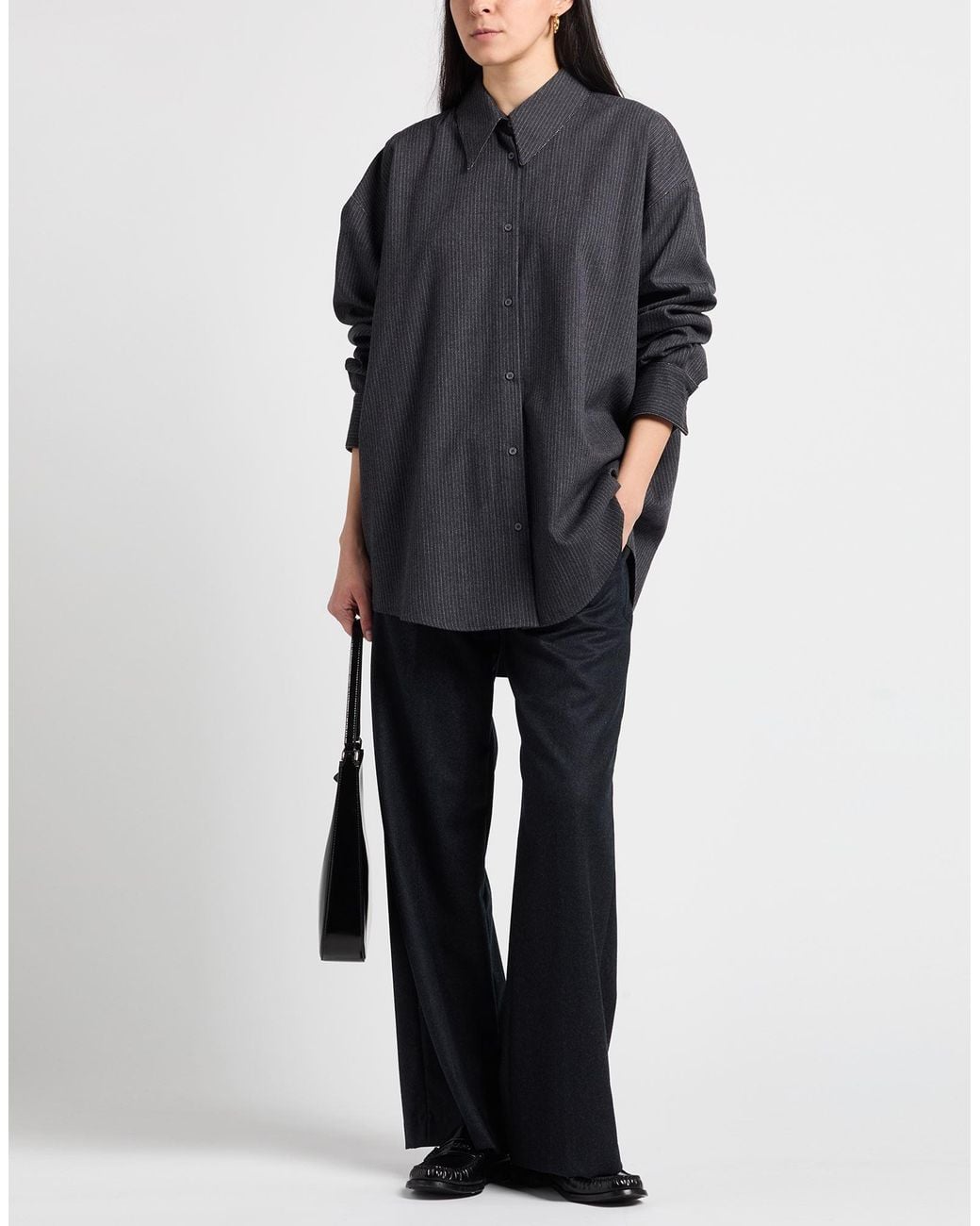 Fabiana Filippi Gray Shirt Virgin Wool, Ecobrass