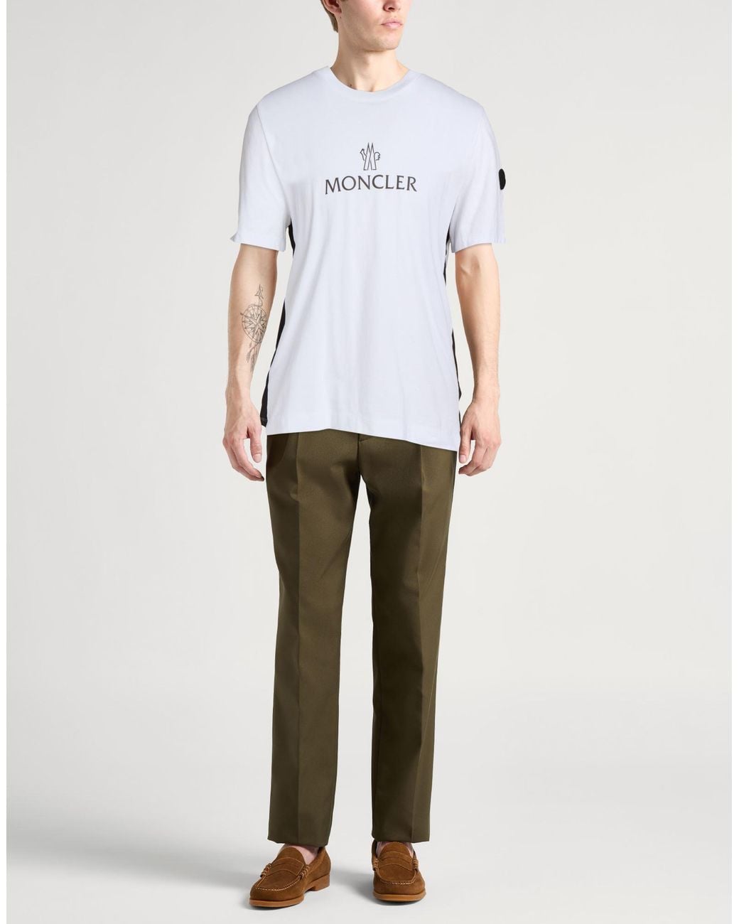 Moncler Blue T-Shirt Polyester, Elastane for men