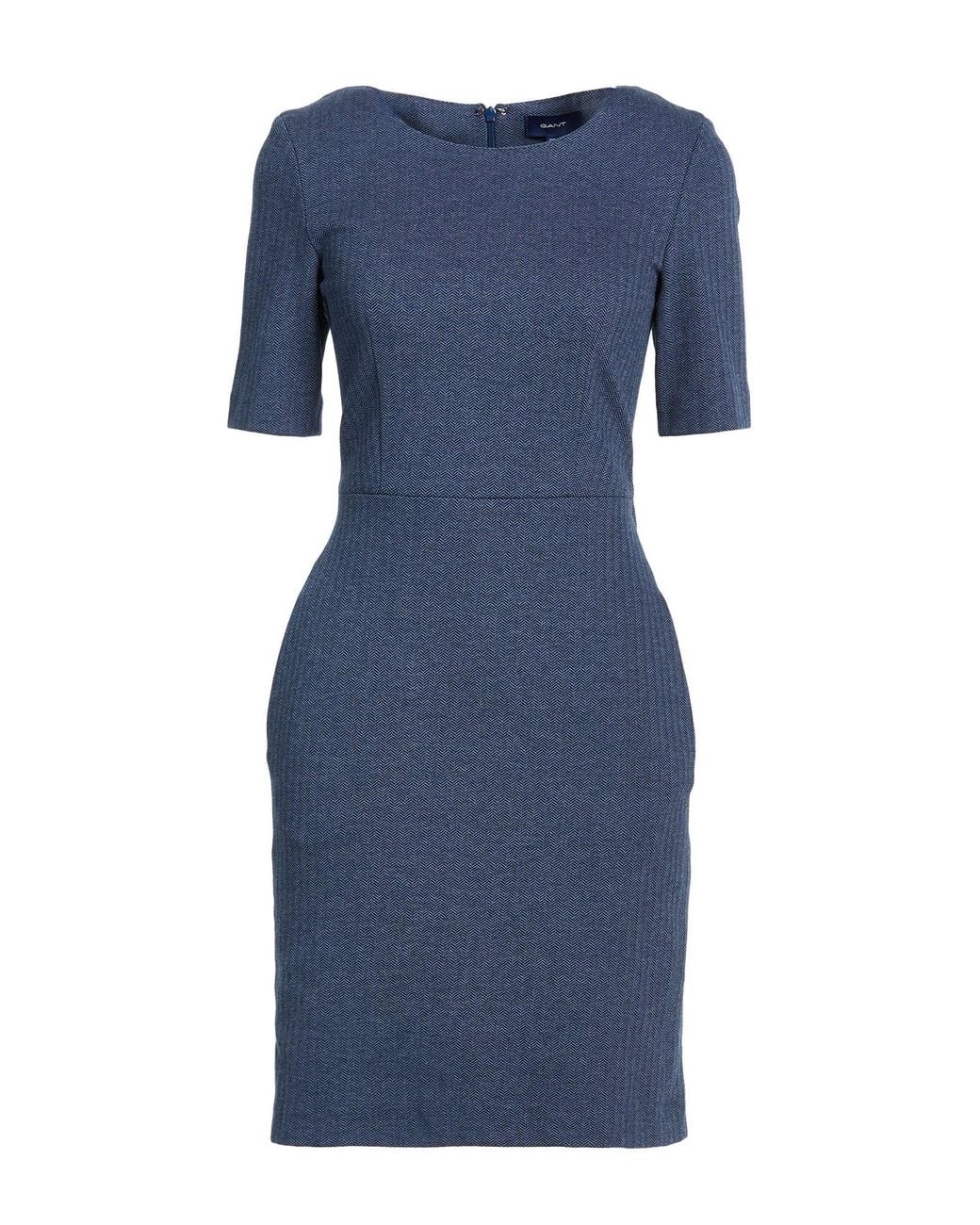 Gant Blue Mini Dress Cotton, Polyamide, Elastane