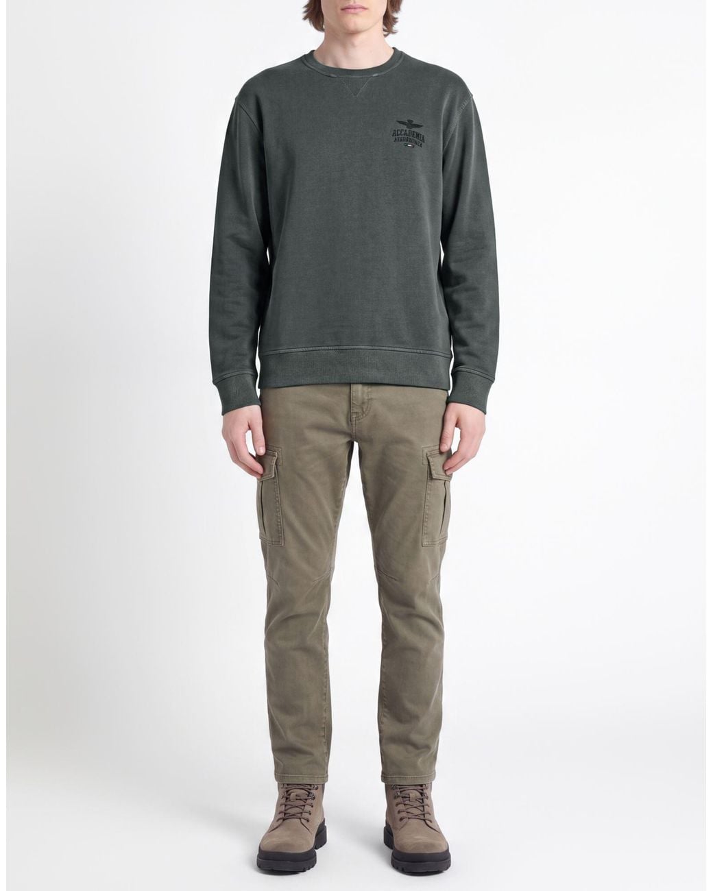 Aeronautica Militare Gray Sweatshirt Cotton for men