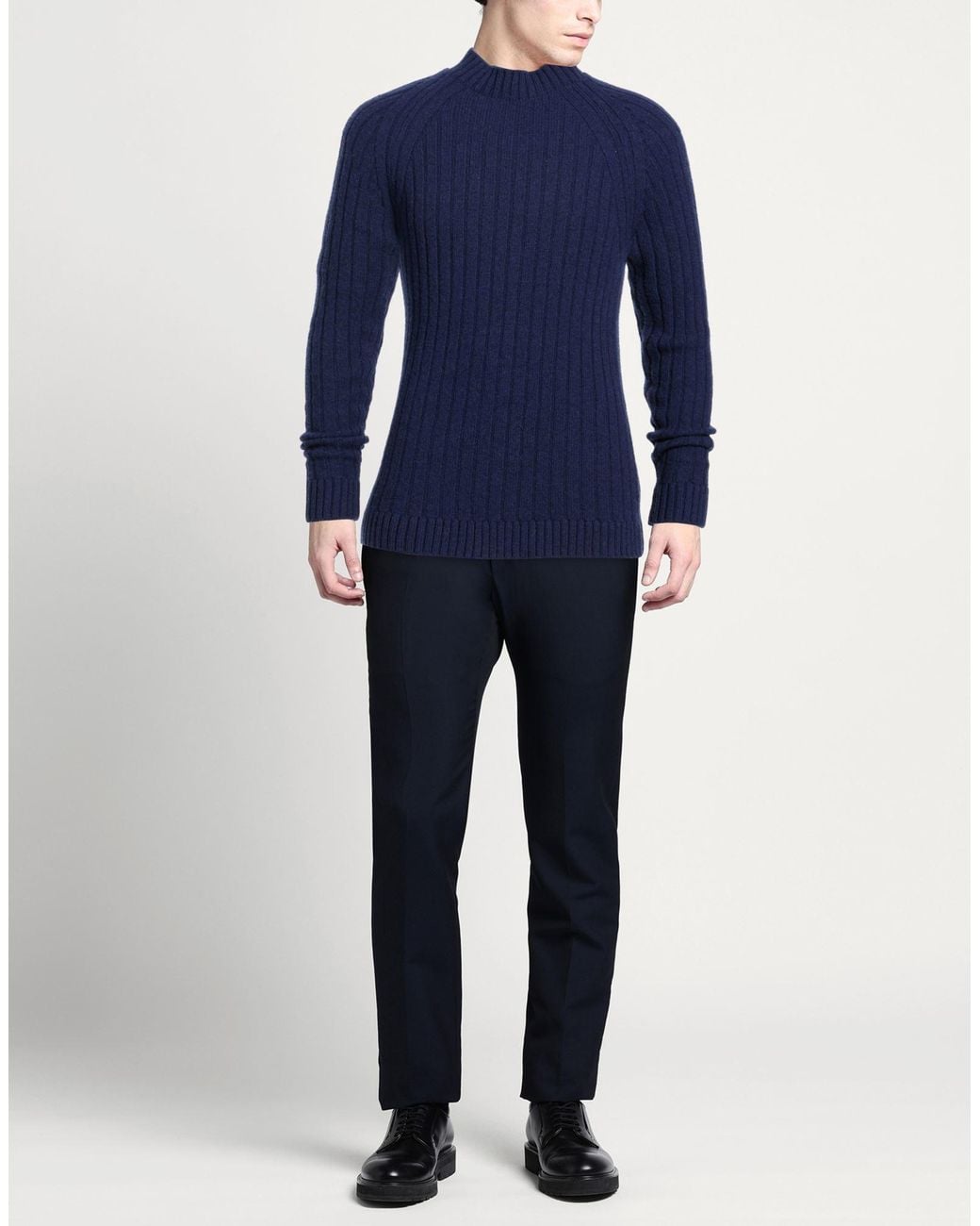 Irish Crone Blue Turtleneck Wool for men