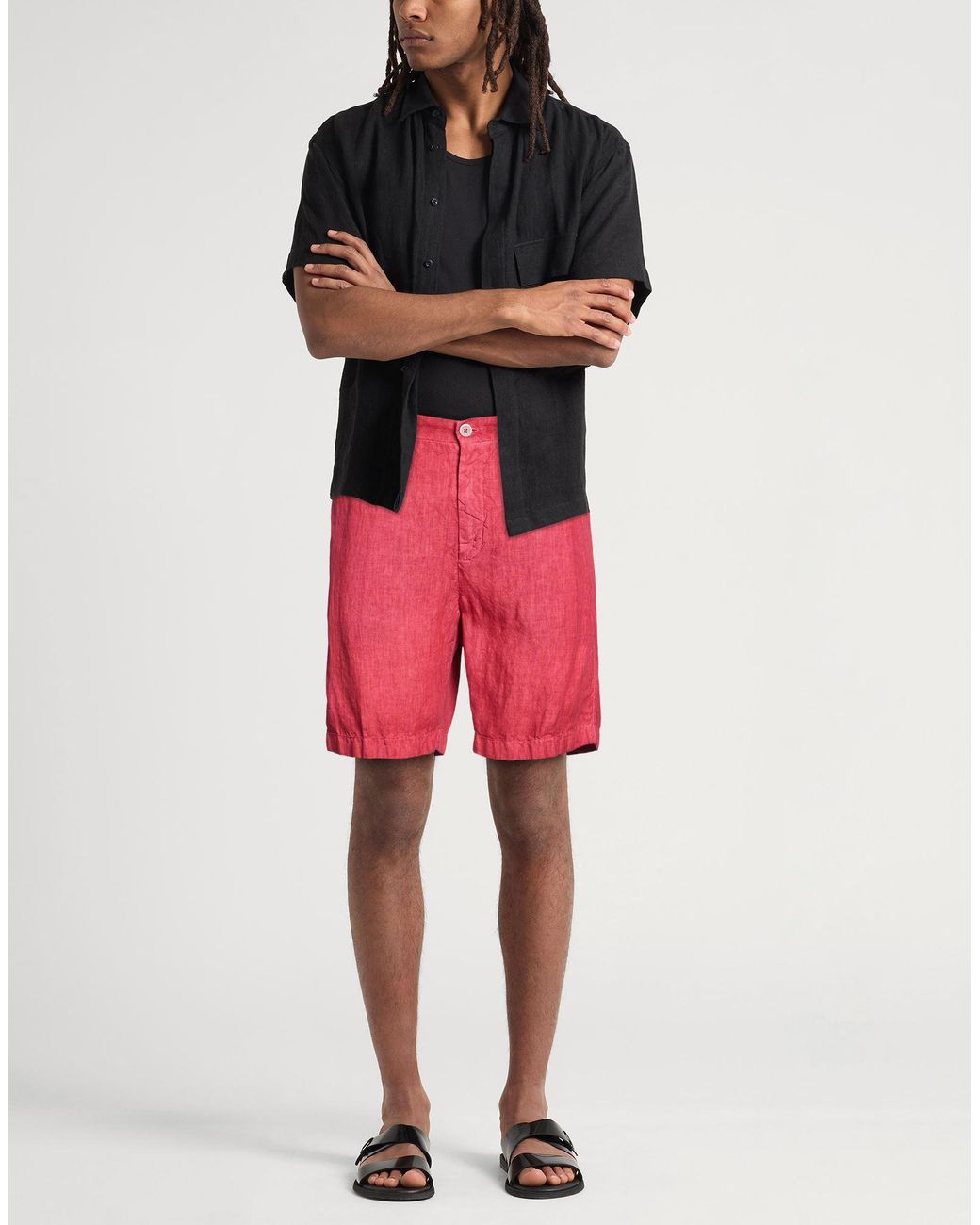 120% Lino Red Shorts & Bermuda Shorts for men