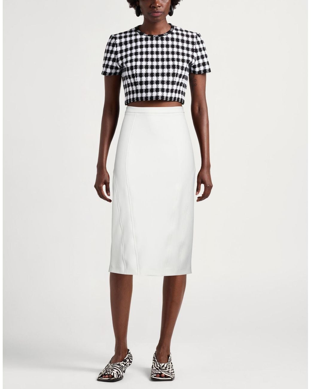 Pinko White Midi Skirt