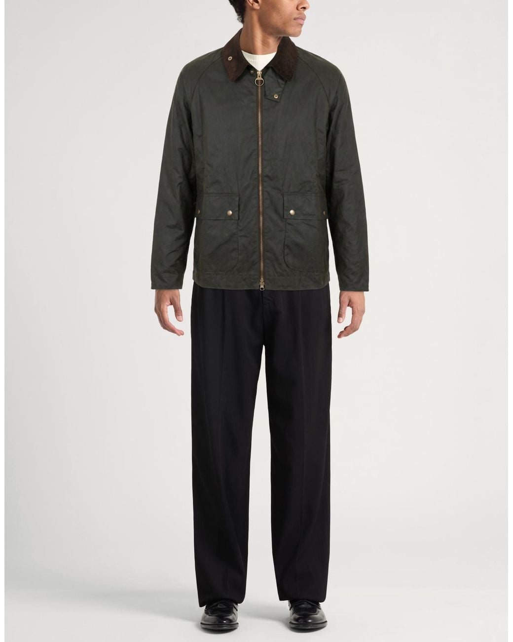 Barbour Gray Charcoal Jacket Cotton for men