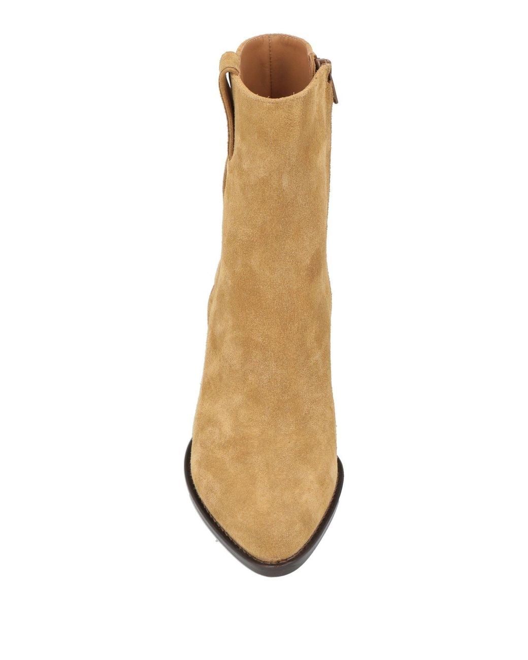 Maje Natural Camel Ankle Boots Leather