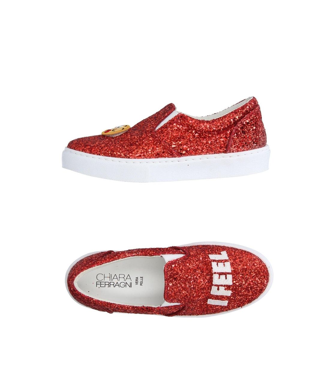 Chiara Ferragni Red Sneakers Textile Fibers