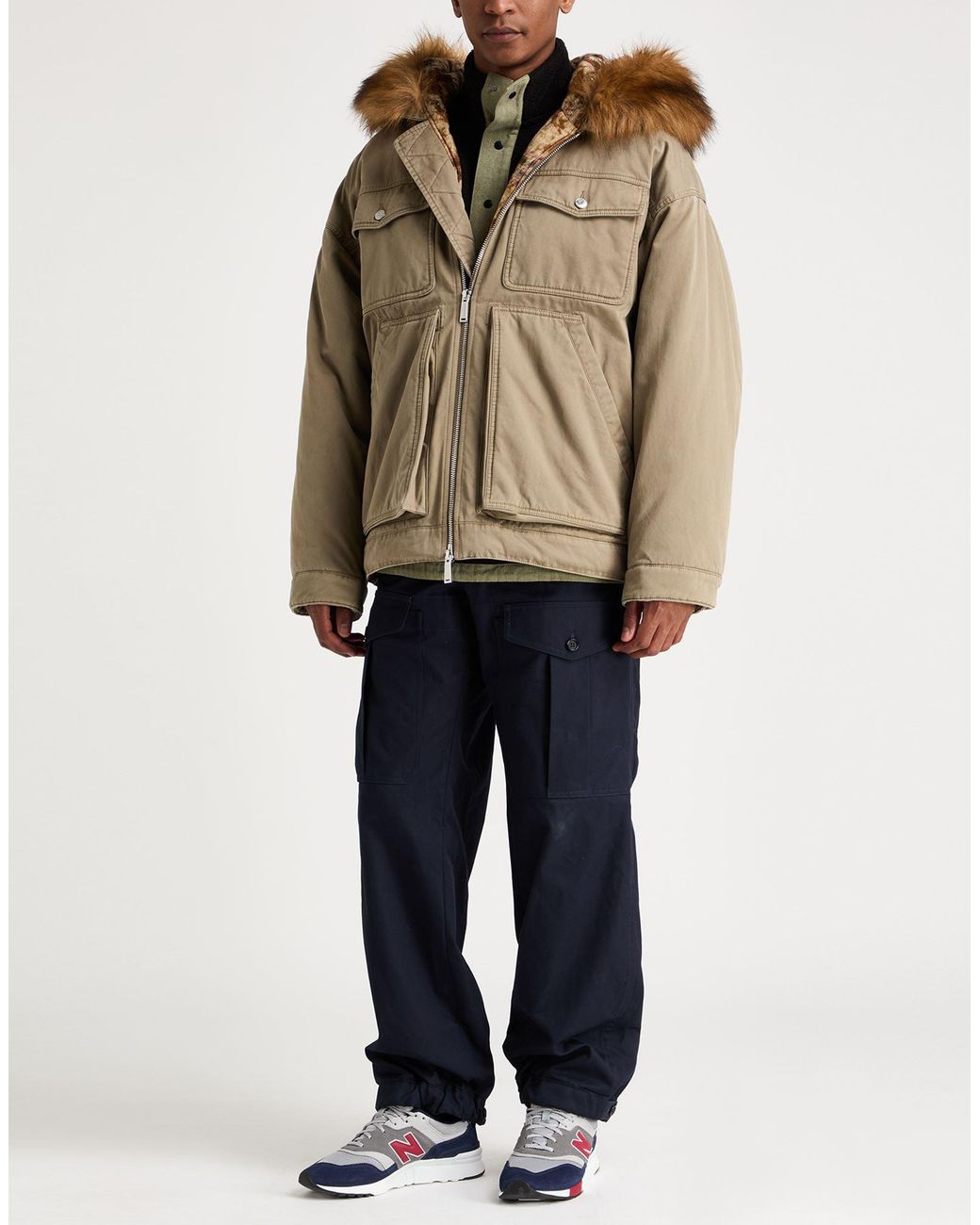 DSquared² Natural Khaki Jacket Cotton, Acrylic, Polyester, Modacrylic for men