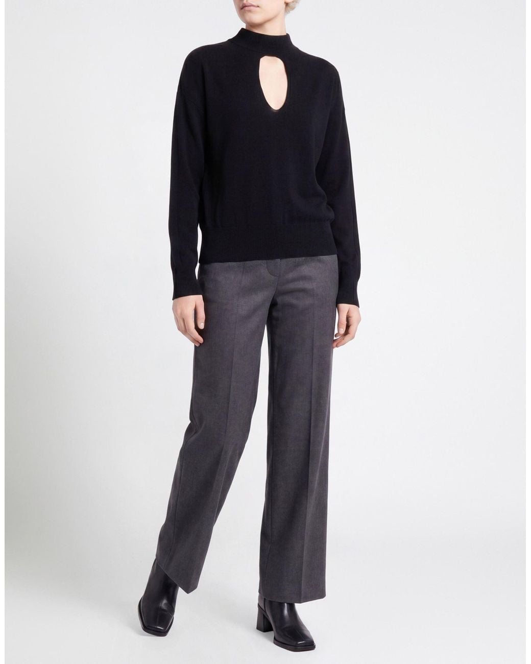 Roberto Collina Black Sweater Merino Wool