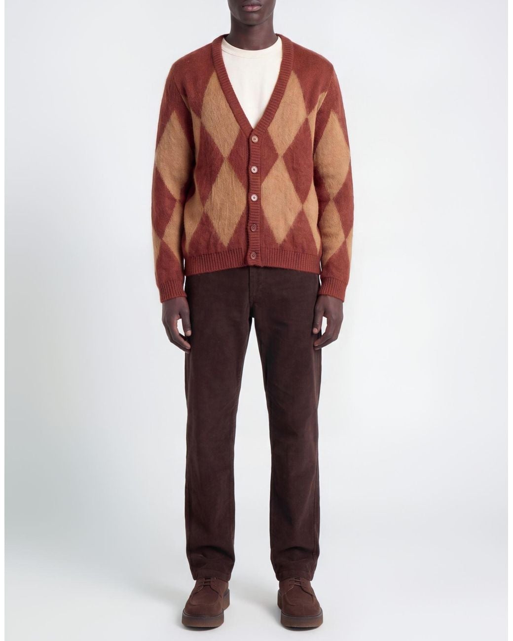 MARSĒM Brown Cardigan Polyacrylic, Mohair Wool, Polyamide, Polyester for men