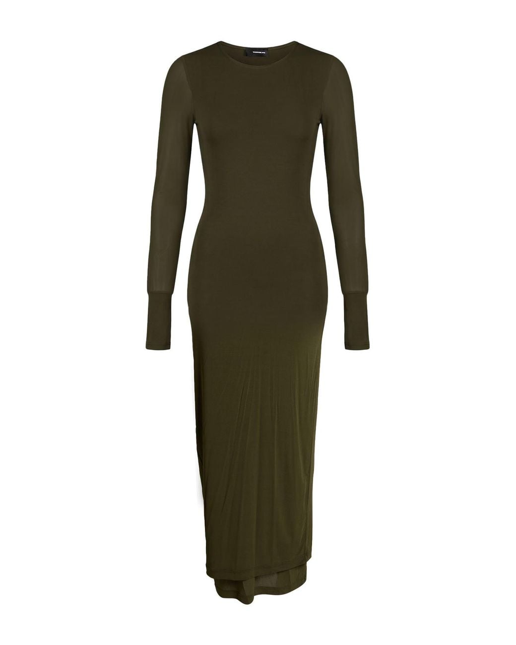 Wardrobe NYC Green Military Maxi Dress Viscose, Elastane
