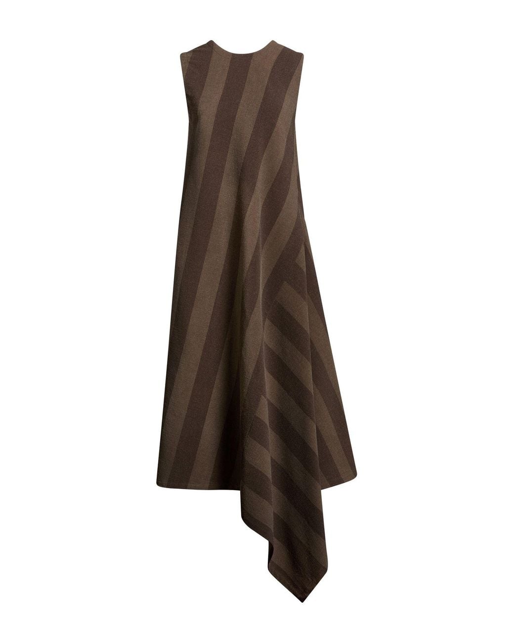 Uma Wang Brown Military Maxi Dress Virgin Wool, Polyamide, Elastane