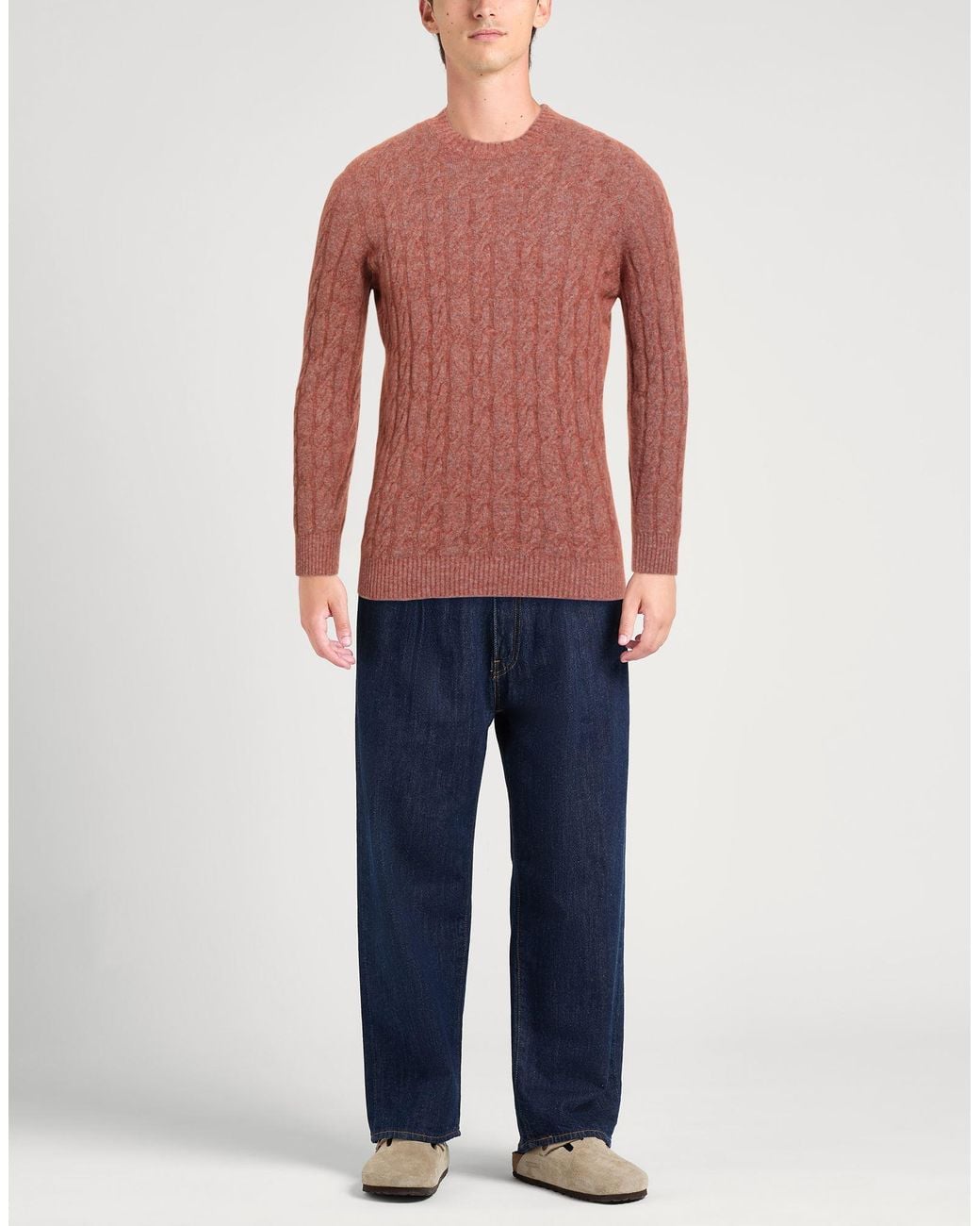 Kangra Red Rust Sweater Cotton, Alpaca Wool, Polyamide, Wool, Elastane for men