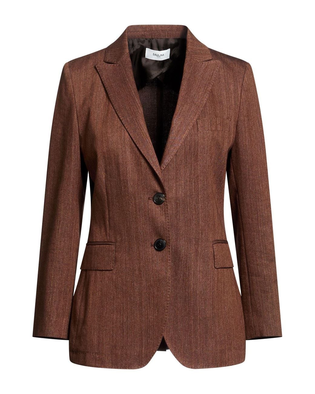 SAULINA Milano Brown Light Blazer Linen, Cotton