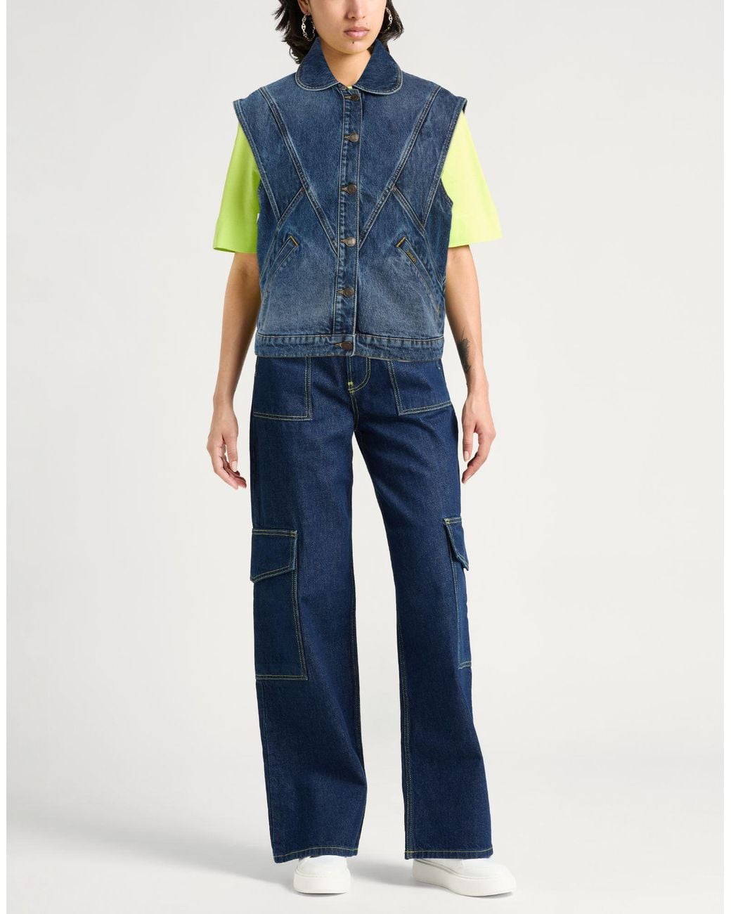 Ba&sh Blue Denim Outerwear Cotton