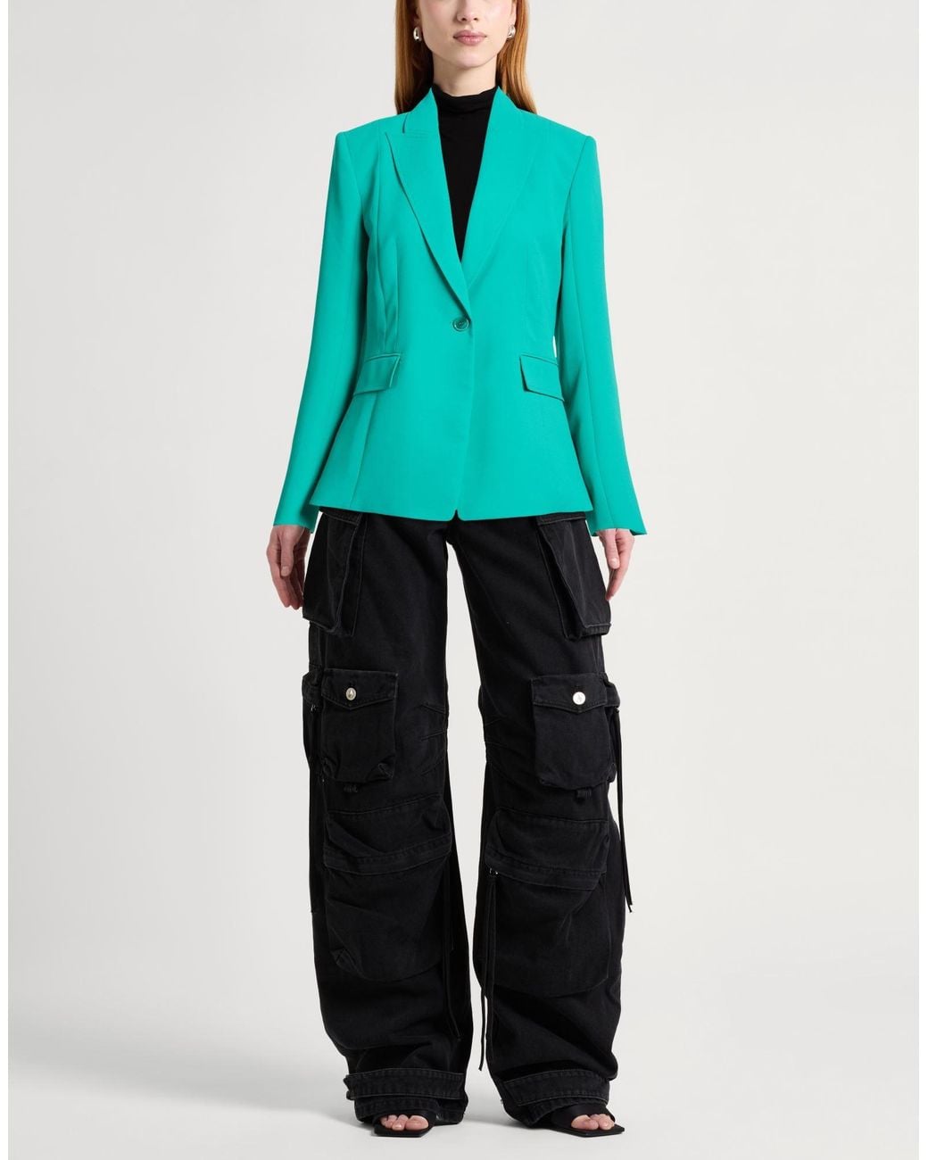 Patrizia Pepe Green Emerald Blazer Polyester
