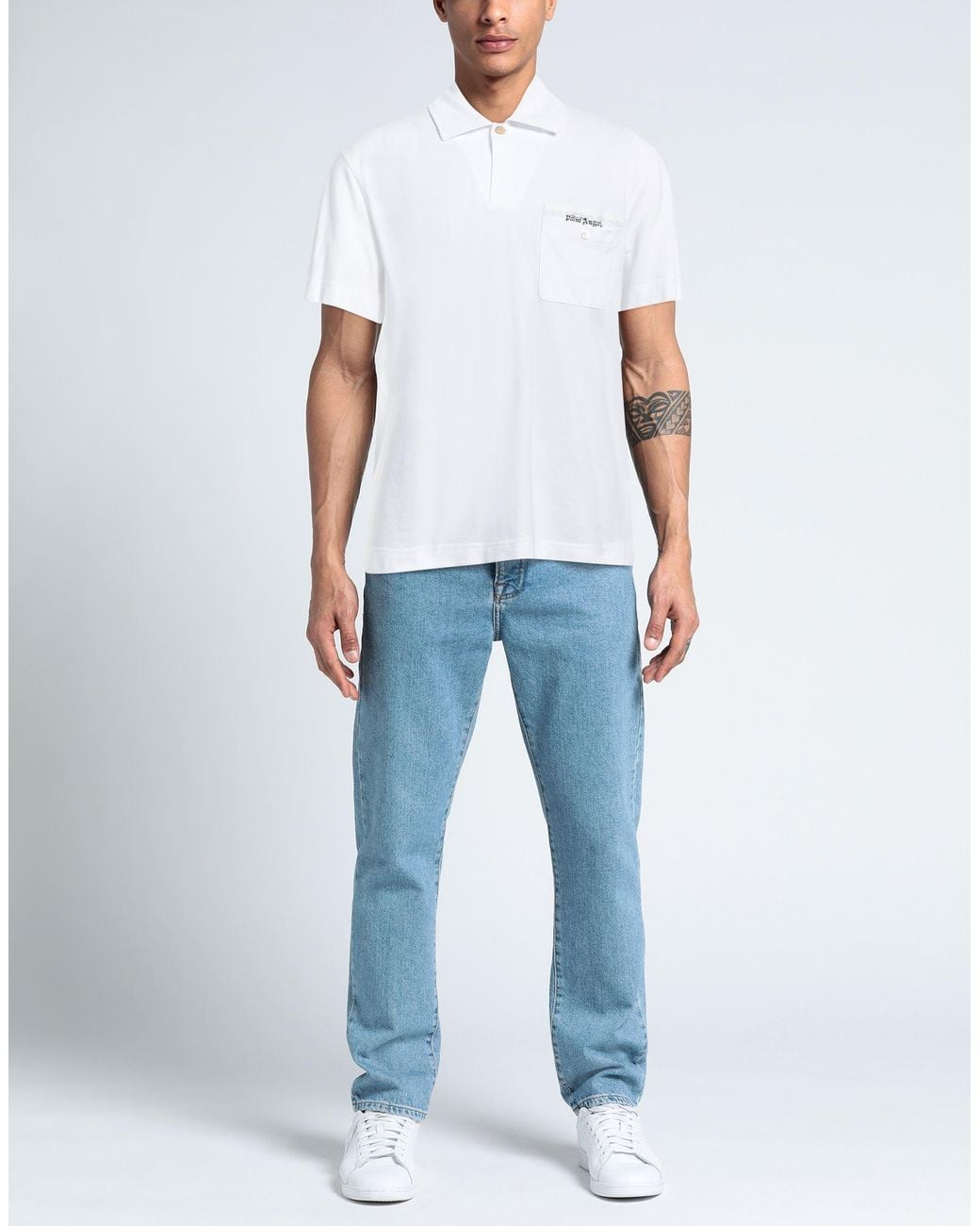 Palm Angels White Polo Shirt for men