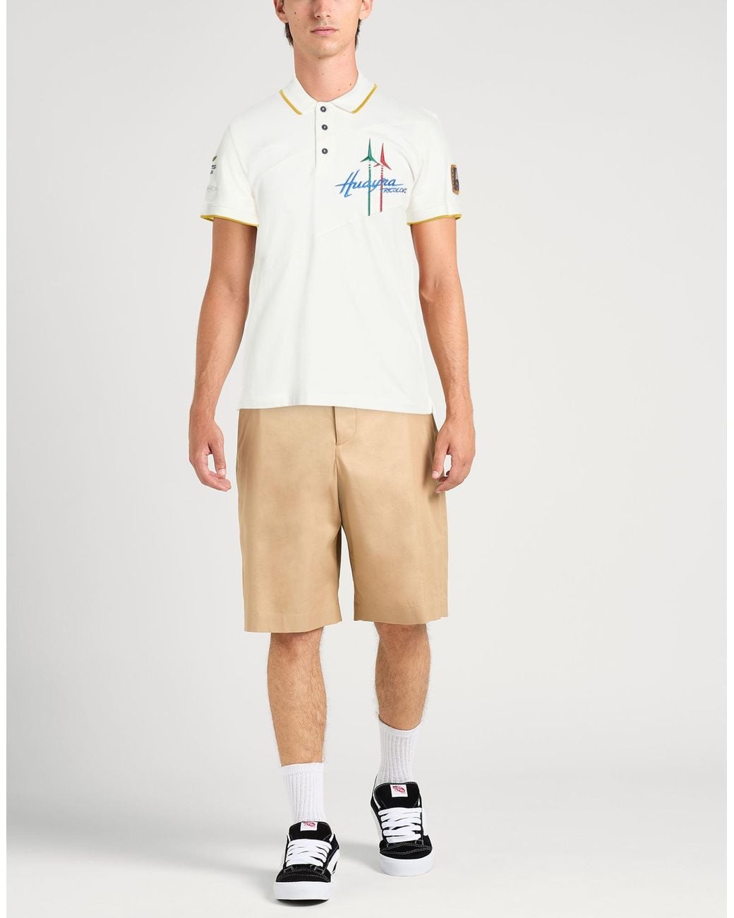 Aeronautica Militare White Frecce Tricolori Polo Shirt Cotton, Elastane for men