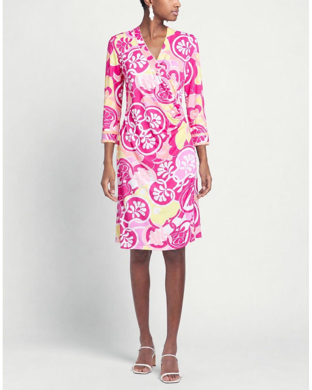 LEONARD Paris Pink Midi Dress