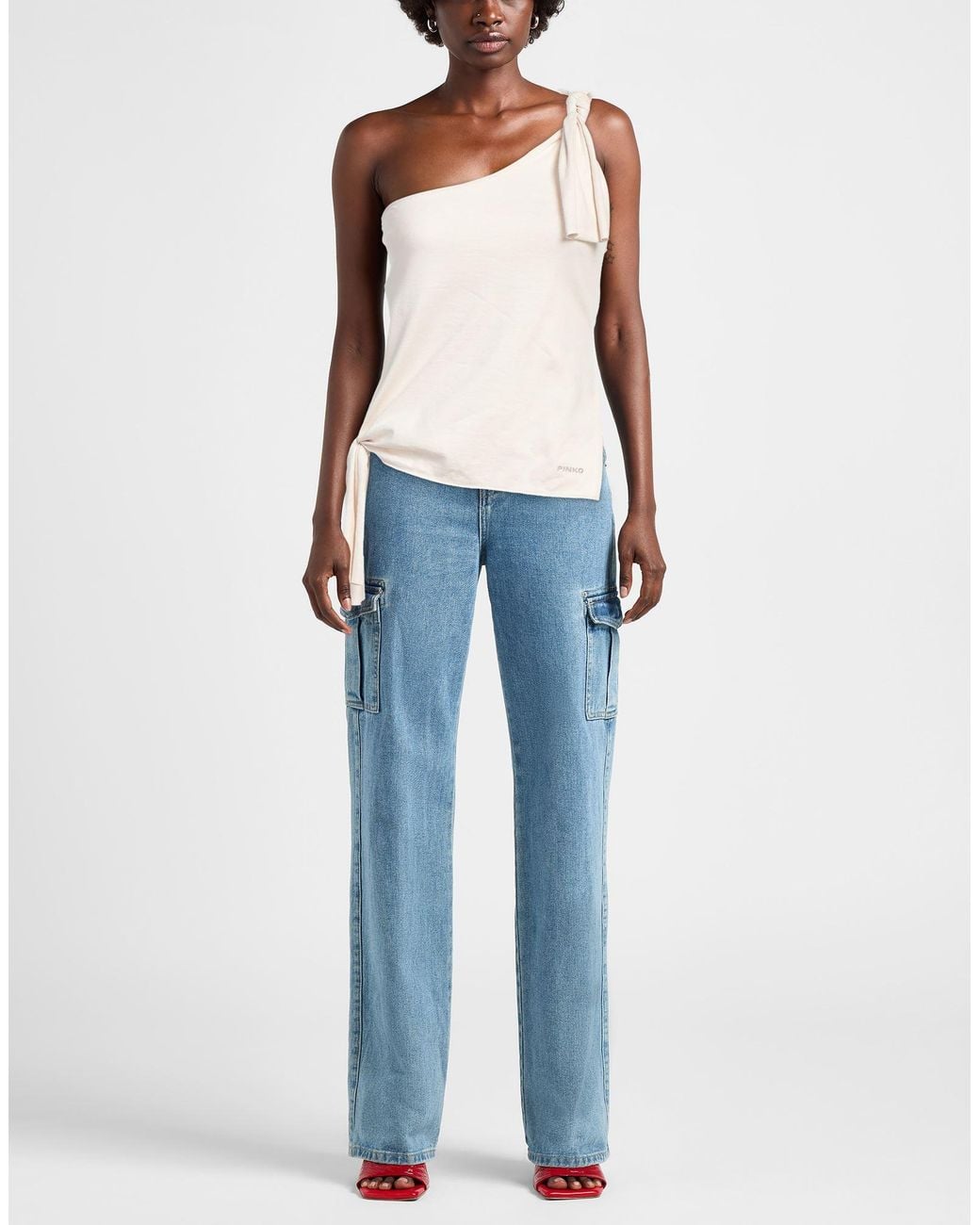 Pinko White Top Cotton, Linen