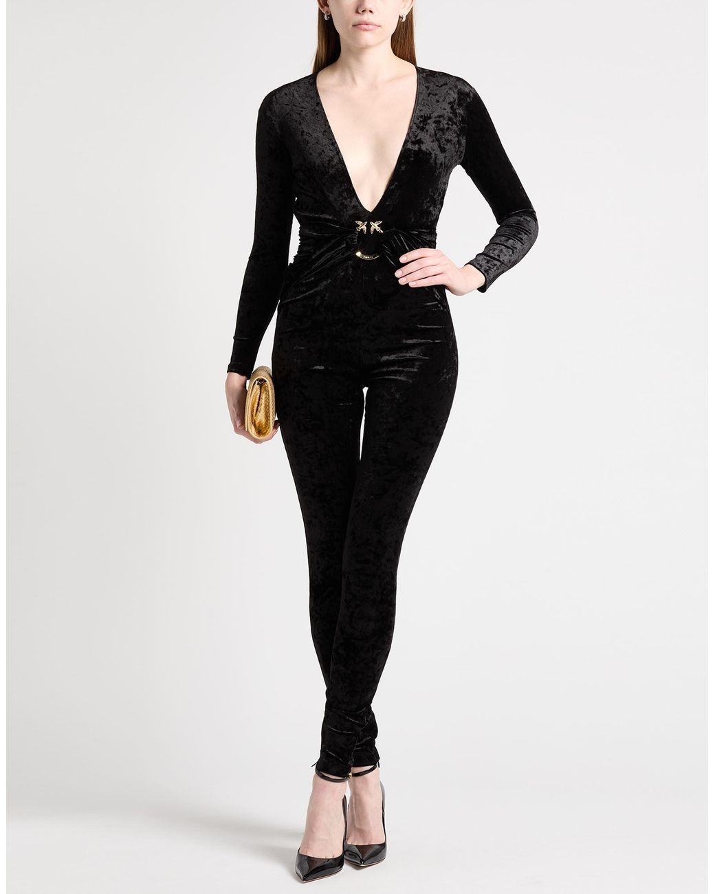 Pinko Black Jumpsuit Polyester, Elastane