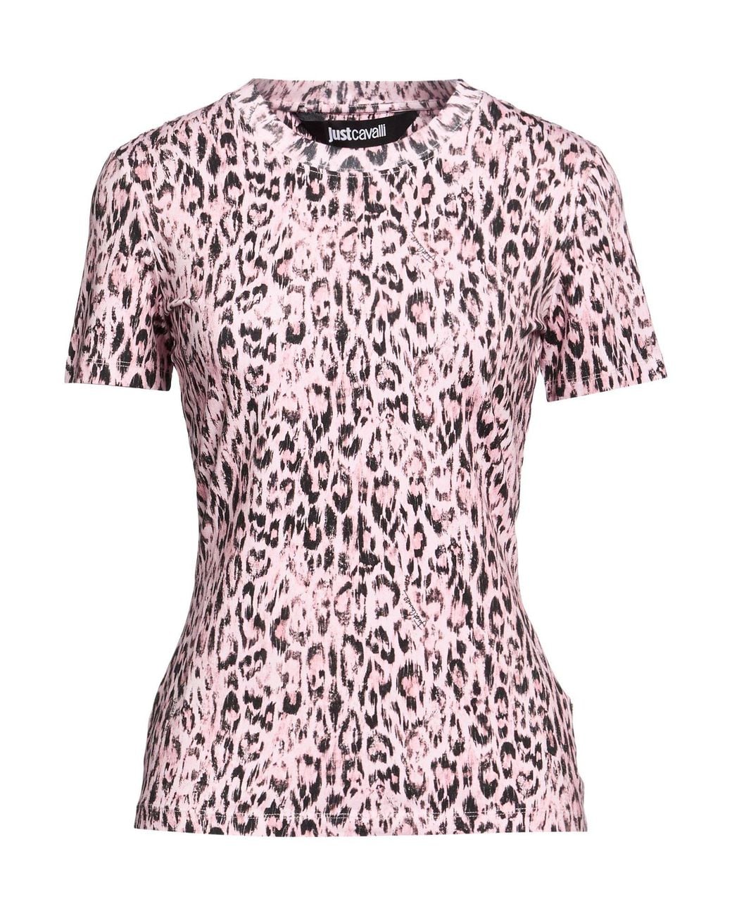 Just Cavalli Pink T-Shirt Cotton, Elastane