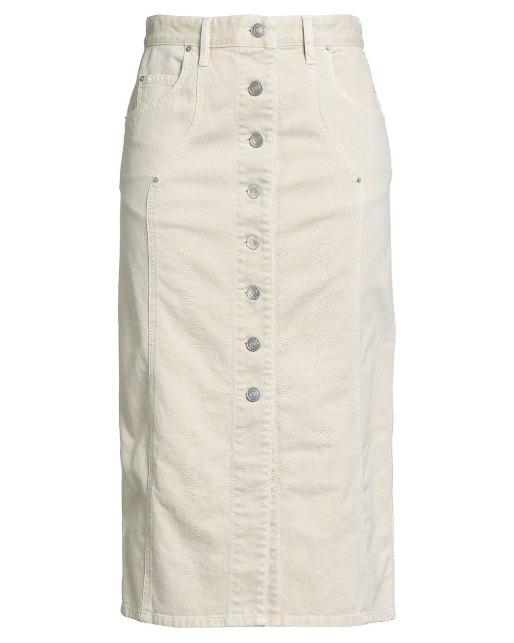 Isabel Marant Natural Light Denim Skirt Cotton, Hemp
