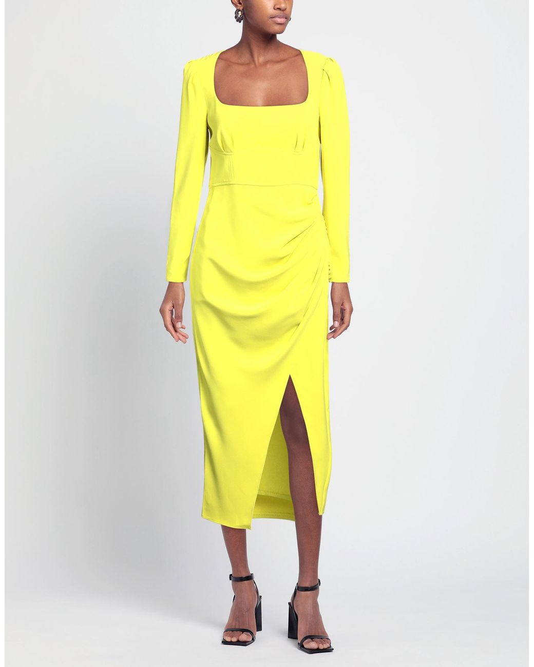 Self-Portrait Yellow Midi Dress