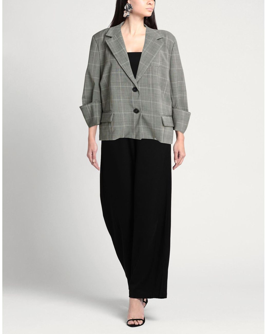 SOLOTRE Gray Blazer Wool, Elastane