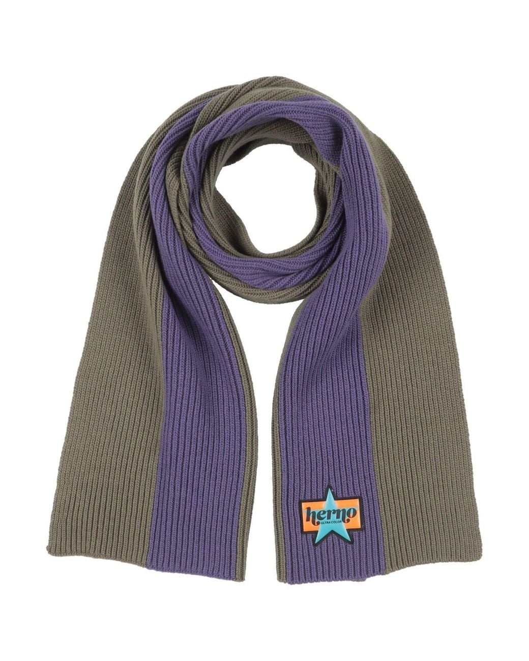 Herno Blue Military Scarf Wool